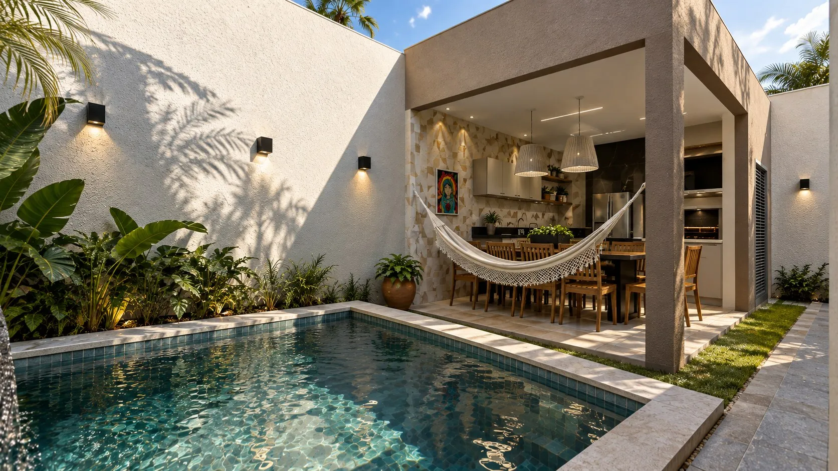 Varanda gourmet e piscina